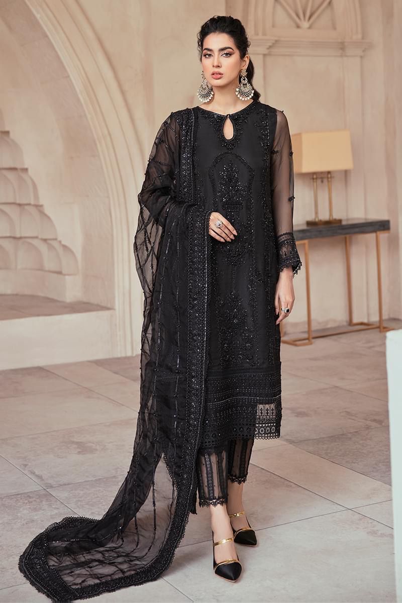 Mushq Formal Net Dress 1576 Black Asraa Store